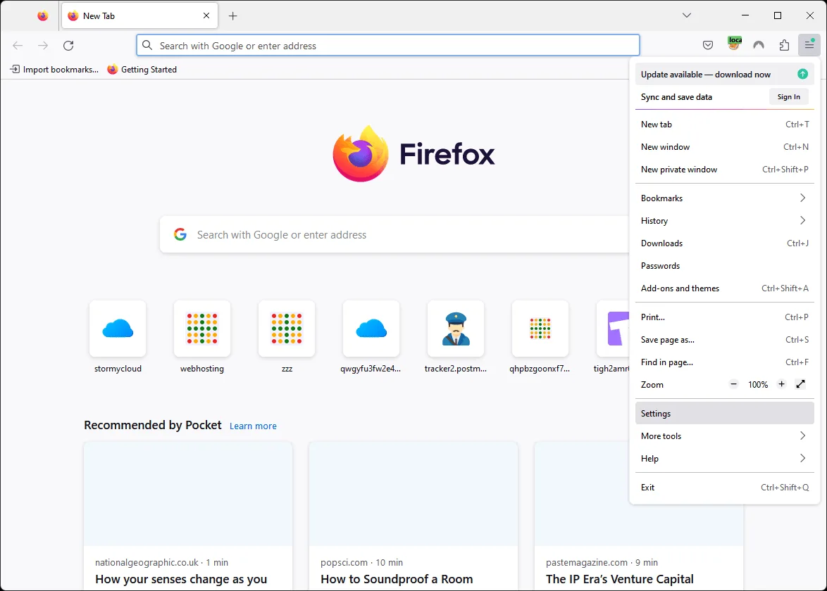 Firefox Settings