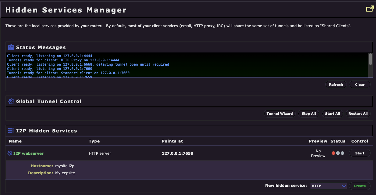 Hidden Services Manager