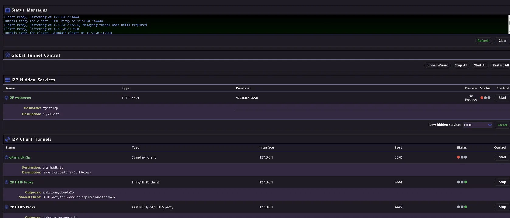 I2PTunnel List