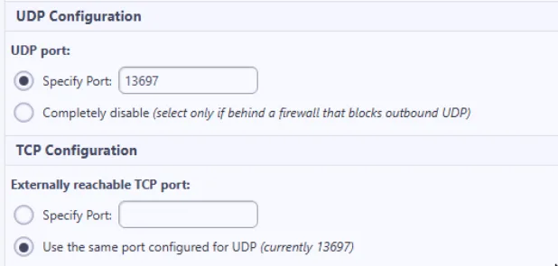 I2P Port Configuration